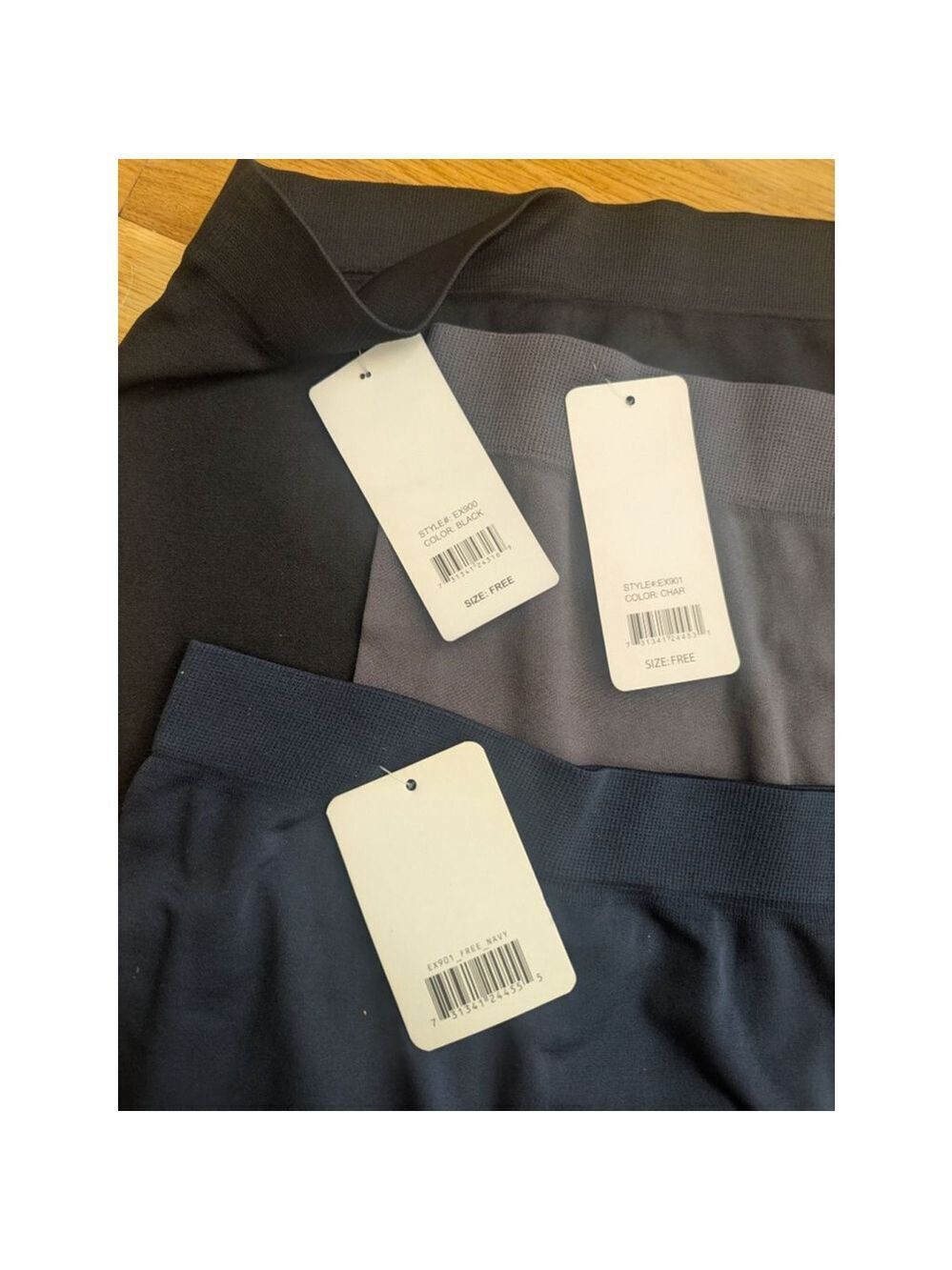 Sofra Leggings Black Gray Navy Free Size Set of 3 - Picture 4 of 8